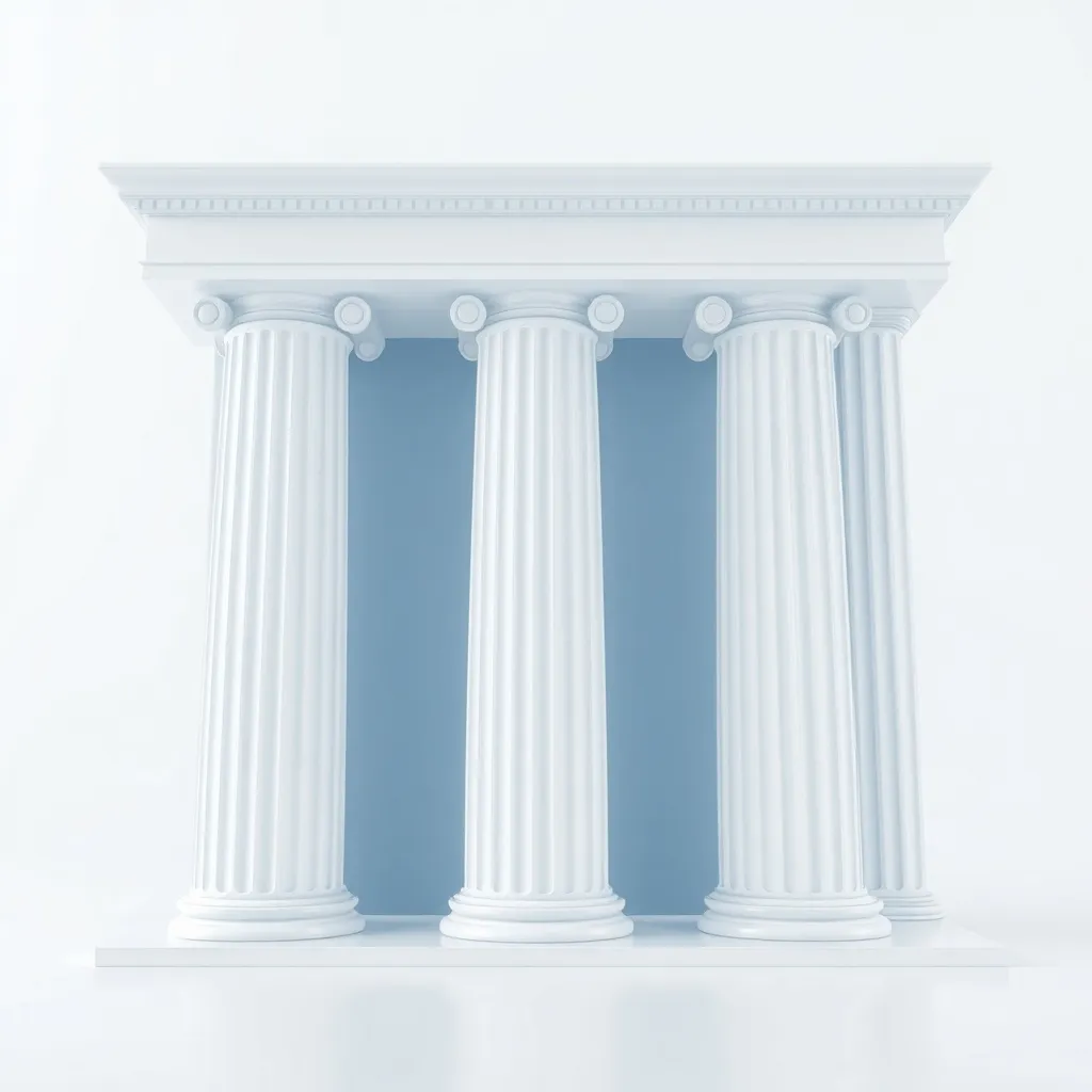 A professional minimalist 3D visualization of financial bala