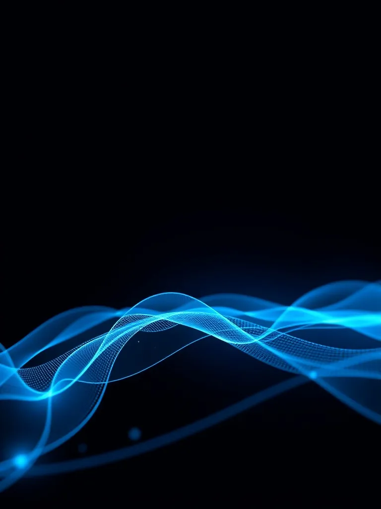 Abstract financial flow representation, blue lines moving ac